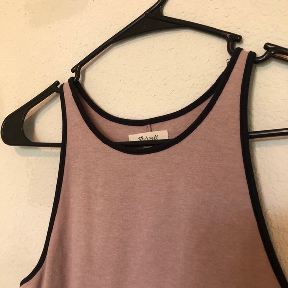 Madewell High-Neck Cropped Tank, pink & navy - Picture 2 of 4